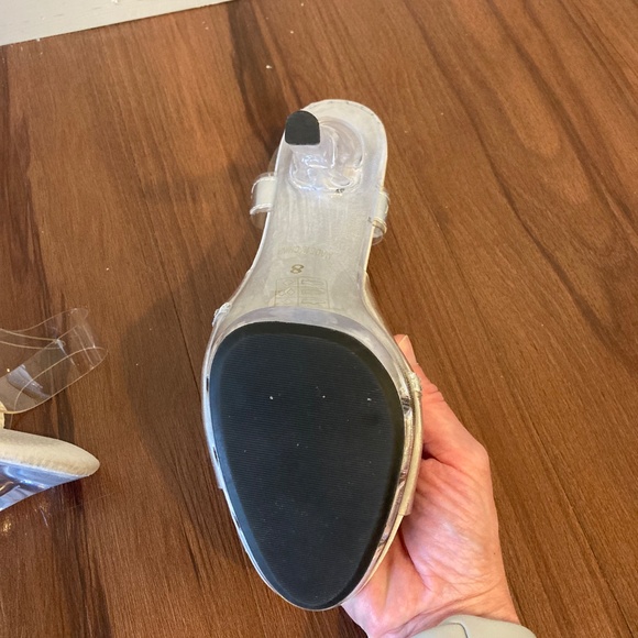 Clear Platform Heels with Rhinestone Straps & Ankle Buckle - 7.5 - Picture 5 of 8